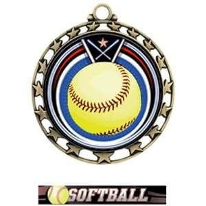 Custom Hasty Awards Softball Eclipse Insert Medals M 4401 GOLD MEDAL 