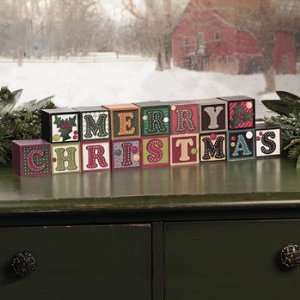  Merry Christmas Blocks   Party Decorations & Room Decor 