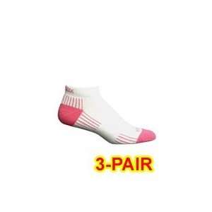  Ecosox Diabetic Bamboo Lo Cut Socks White/Pink MD 3 pack 