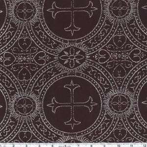   Clergy Brocade Silver/Black Fabric By The Yard Arts, Crafts & Sewing
