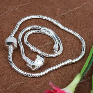 5pc Silver Plated Snake Chain Bracelet Fit Charm European Bead Fashion 