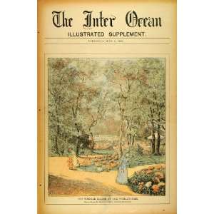  1893 Print Wooded Island Worlds Fair Hunters Cabin 