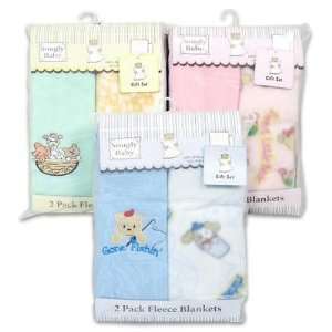  Snugly Baby 2PK Baby Fleece Blankets Gift Set Green: Baby