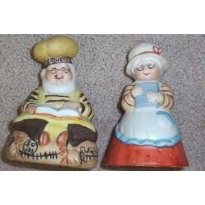   Bisque, Ceramic??) Bells (male chef and female cook) 