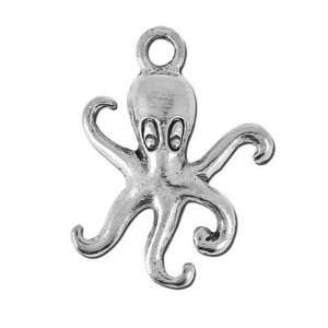  15mm Silver Pewter Octopus Charm Arts, Crafts & Sewing