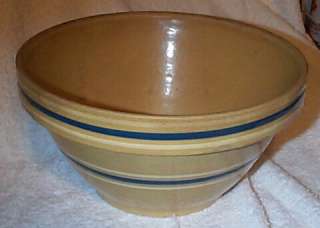 Yellow Ware Blue White Banded Bowl WOW  