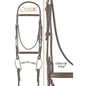   : Camelot Plain Raised Snaffle Bridle Black, Horse: Sports & Outdoors