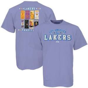  Majestic Los Angeles Lakers Light Blue Ticket History T 