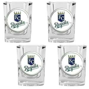  Kansas City Royals MLB 4pc Square Shot Glass Set: Sports 