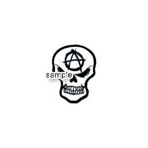  ANGRY ANARCHY SKULL WHITE VINYL DECAL STICKER Everything 