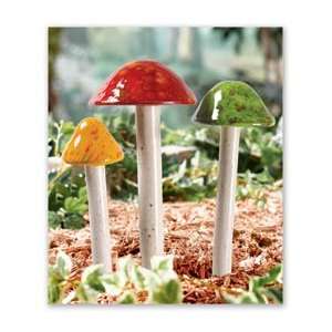  Ceramic Garden Mushrooms   Small Set