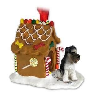   Gray Uncropped Ginger Bread Dog House Ornament