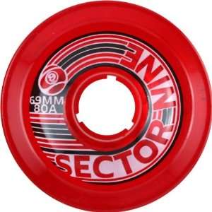  Sector 9 Slalom 80a 69mm Clear.red Skate Wheels: Sports 