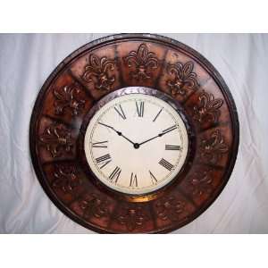   De Lis Tuscan Old World Metal Decorative Wall Clock: Home & Kitchen