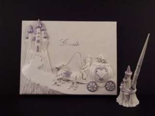 Cinderella Castle Guest Book & Pen Set Hand Painted 601  