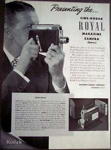1951 Cine Kodak Royal Magazine 16mm Camera vintage Ad  
