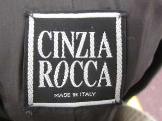 CINZIA ROCCA Dark Gray Wool Trench Coat Jacket Sz 4  