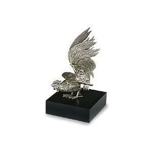  NOVICA Silver and bronze sculpture, Silver Rooster