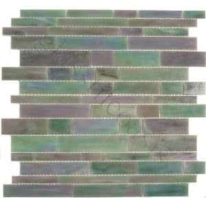   Grey Brick Victorian Glossy & Iridescent Glass Tile   17595 Home