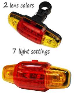 LED Yellow & Red Safety Light with Bicycle Attachment  
