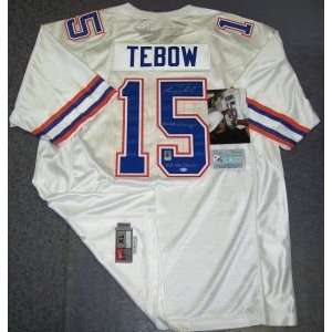  Tim Tebow Hand Signed Gators White Nike Jersey: Sports 