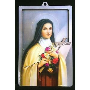  St. Theresa 3D Laser Cut Wood Plaque 4x6 inches: Home 