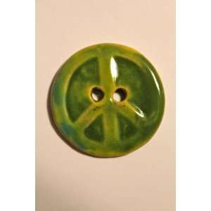    Ceramic Green Tie Dye Peace Sign Button: Arts, Crafts & Sewing