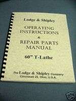 Lodge & Shipley 60” T Lathes Combo Manuals  