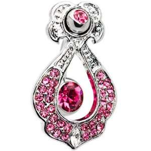  Top Mount Pink Zirconia Showstopper Belly Ring Jewelry