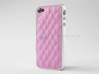 Luxury Designer Real Leather Chrome Case Cover For iPhone 4 4S 