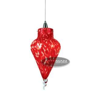   Red Handblown Art Glass Pendant Light Lamp Modern 04: Home Improvement