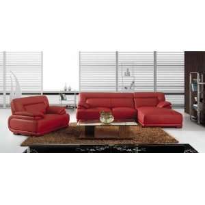  Vig Furniture Bo3929A Modern Red Leather Sectional Sofa 