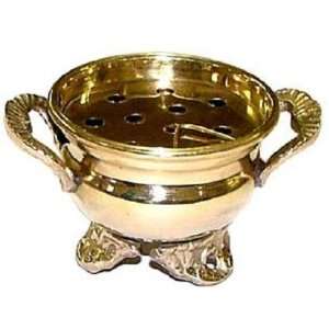  Brass Cauldron   Incense Burner and Holder 2 Inches Patio 