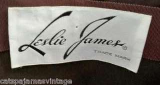 Vintage Tall Brown Fur Felt Beehive Hat Leslie James 1960s  