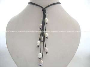 20.5 white and purple egg freshwater pearl necklace  