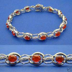 25 Ct Mexican Fire Opal Diamond Bracelet, 14 k gold  