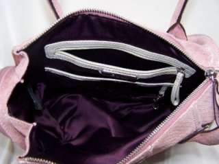 Makowsky Shimmer Snake Embossed Leather Handbag PINK $230 A210846 