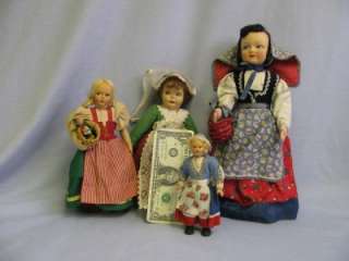   c1940 60 Costume Dolls 6 to 13 ½ Tall =Magis Eros Consuelo  