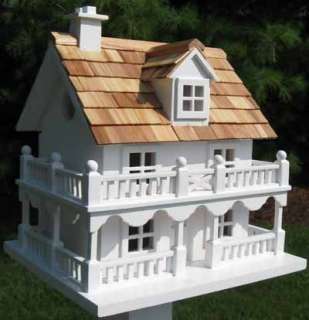 Home Bazaar White Novelty Cottage Birdhouse  