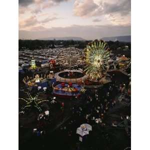 County Fair, Yakima Valley, Rides and Midway, Twilight View Stretched 