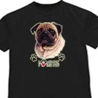 love my Pug shirt Pug dog breed T shirt  