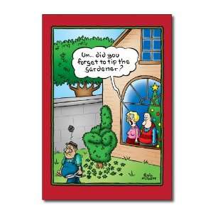  Funny Merry Christmas Card Tip The Gardener humor holiday 