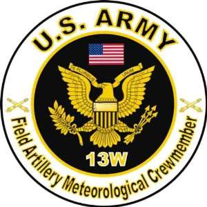   MOS 13W Field Artillery Meteorological Crewmember Decal Sticker 3.8