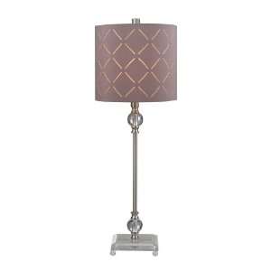  HGTV HGTV144 BRUSHED STEEL / CLEAR TABLE LAMP
