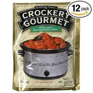 Crockery Gourmet Italian Seasoning Mix, 2.5 Ounce Packages (Pack of 12 