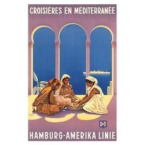  World Travel Poster Croisieres en Mediterranee 9 inch by 