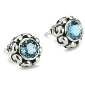  Zina Sterling Silver Signature Swirl Earrings With Round 
