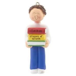  Personalized Reader Boy Christmas Ornament
