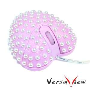  VersaView Heart Fashion Peral Pink USB Optical Scroll 