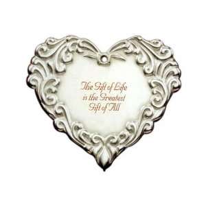 Silver Tone Heart Personalized Christmas Ornaments 